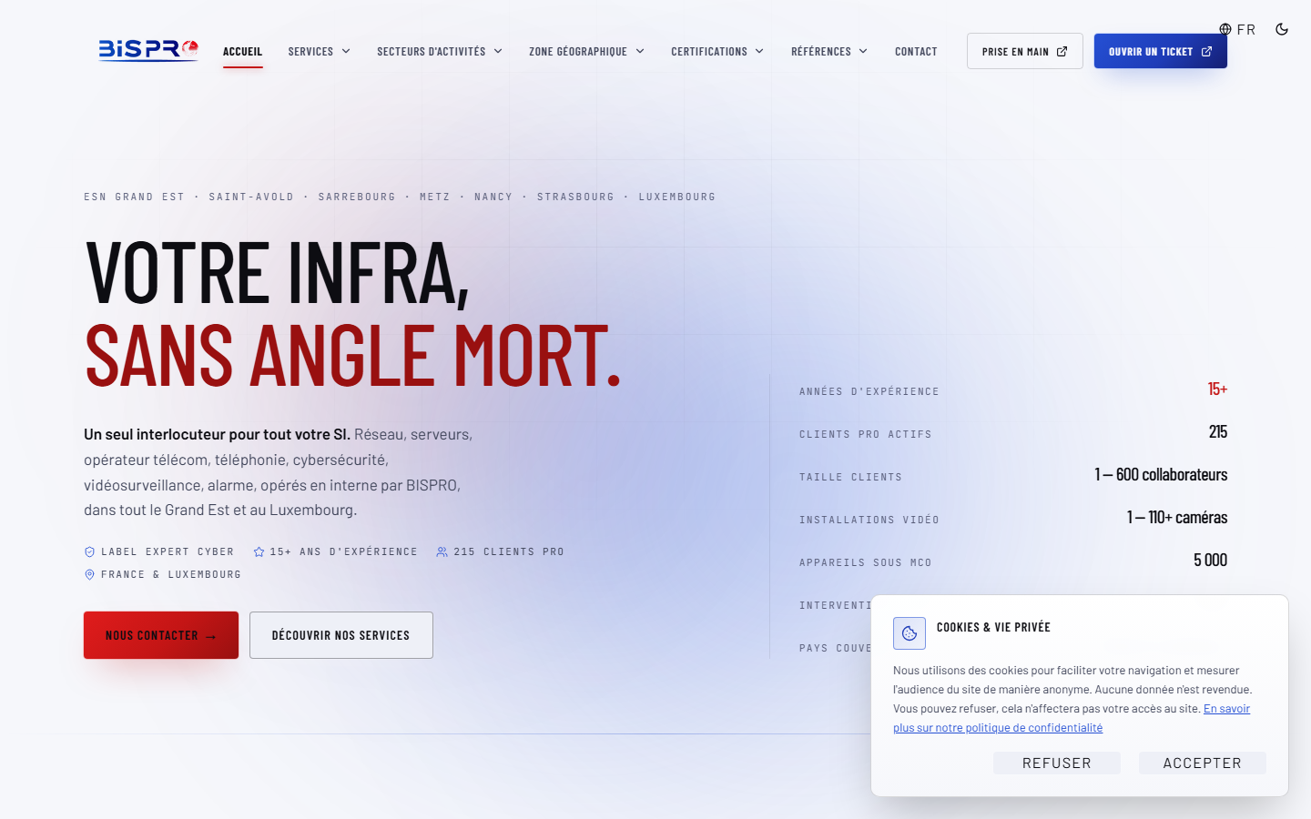 Aperçu du site de BIS PRO
