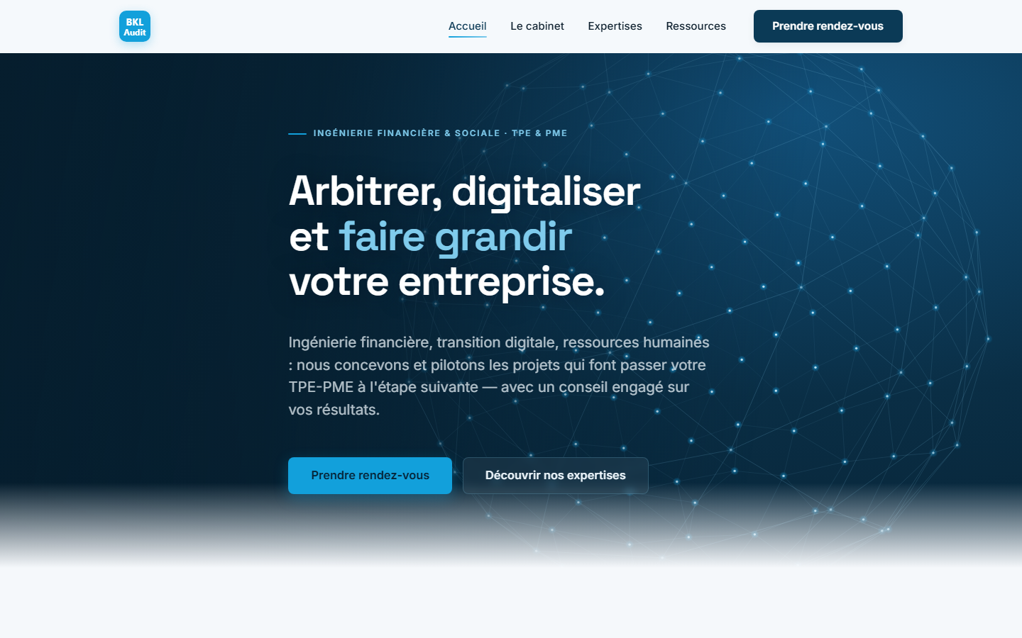 Aperçu du site de BKL AUDIT