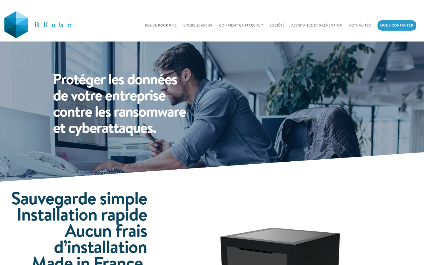 Aperçu du site de BKUBE