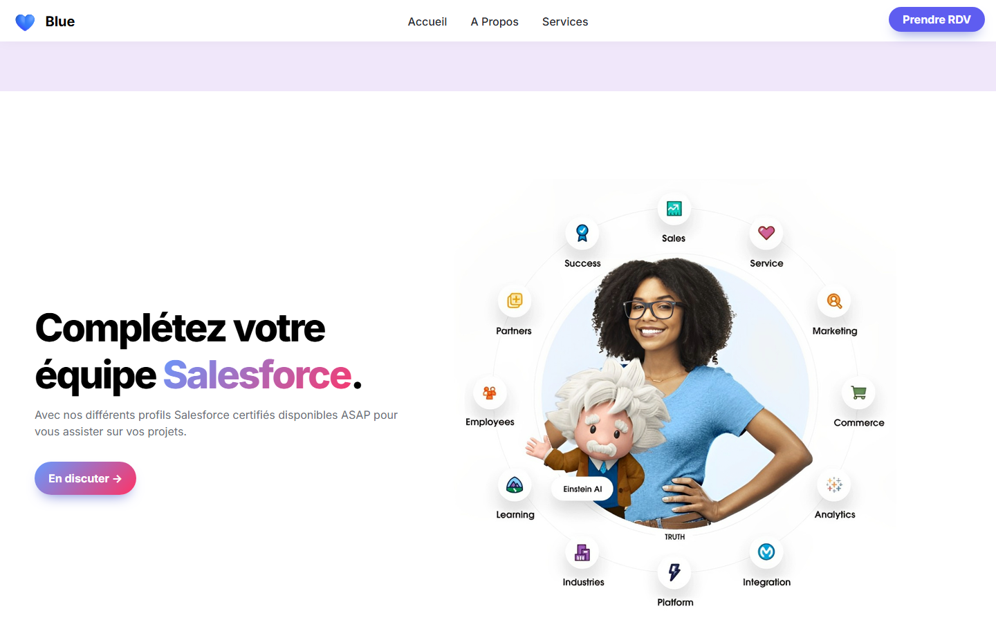 Aperçu du site de Blue - Intégrateur Salesforce