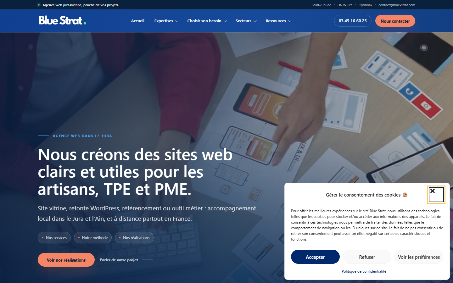 Aperçu du site de BLUE STRAT