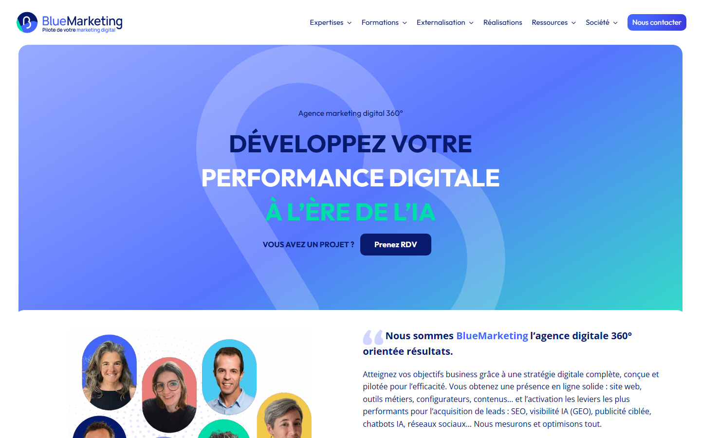 Aperçu du site de BLUEMARKETING