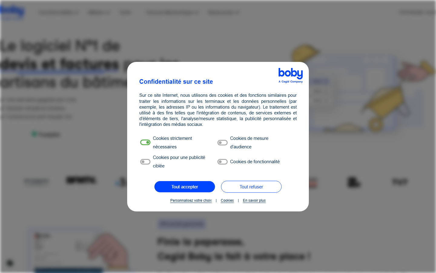 Aperçu du site de BOBY