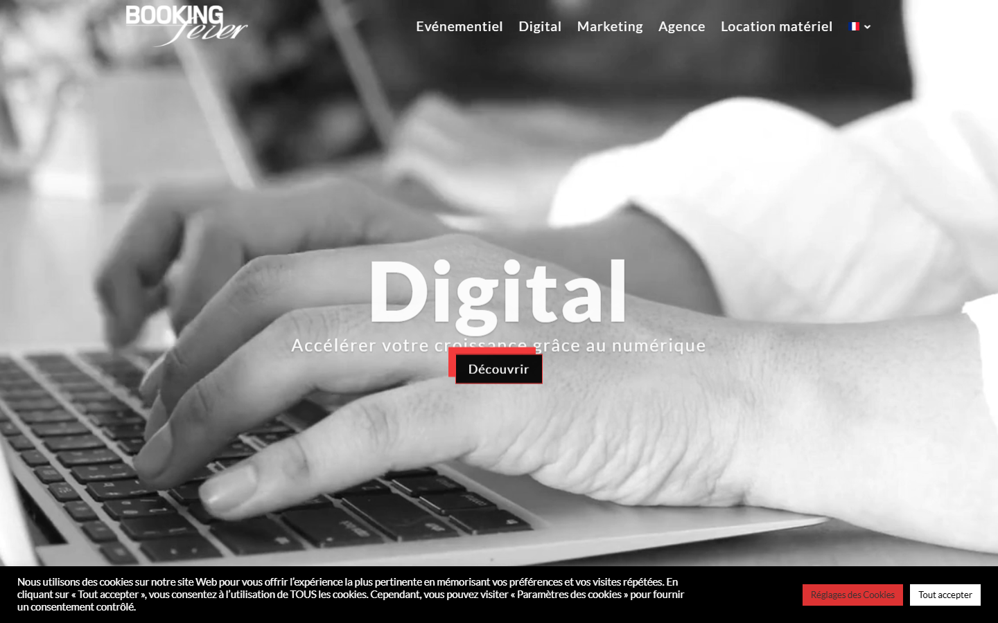 Aperçu du site de Agence Booking Fever
