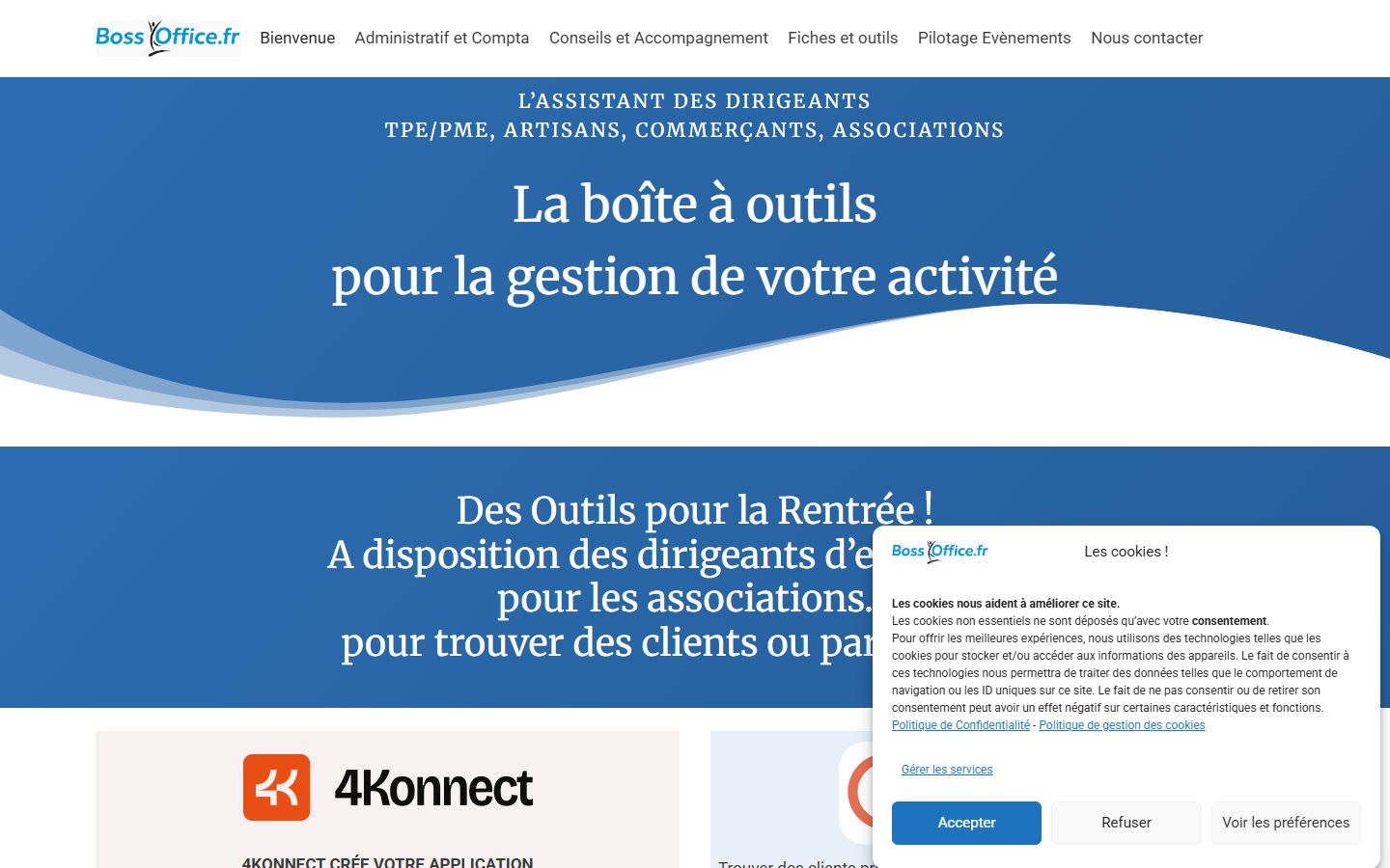 Aperçu du site de BOSS OFFICE.FR
