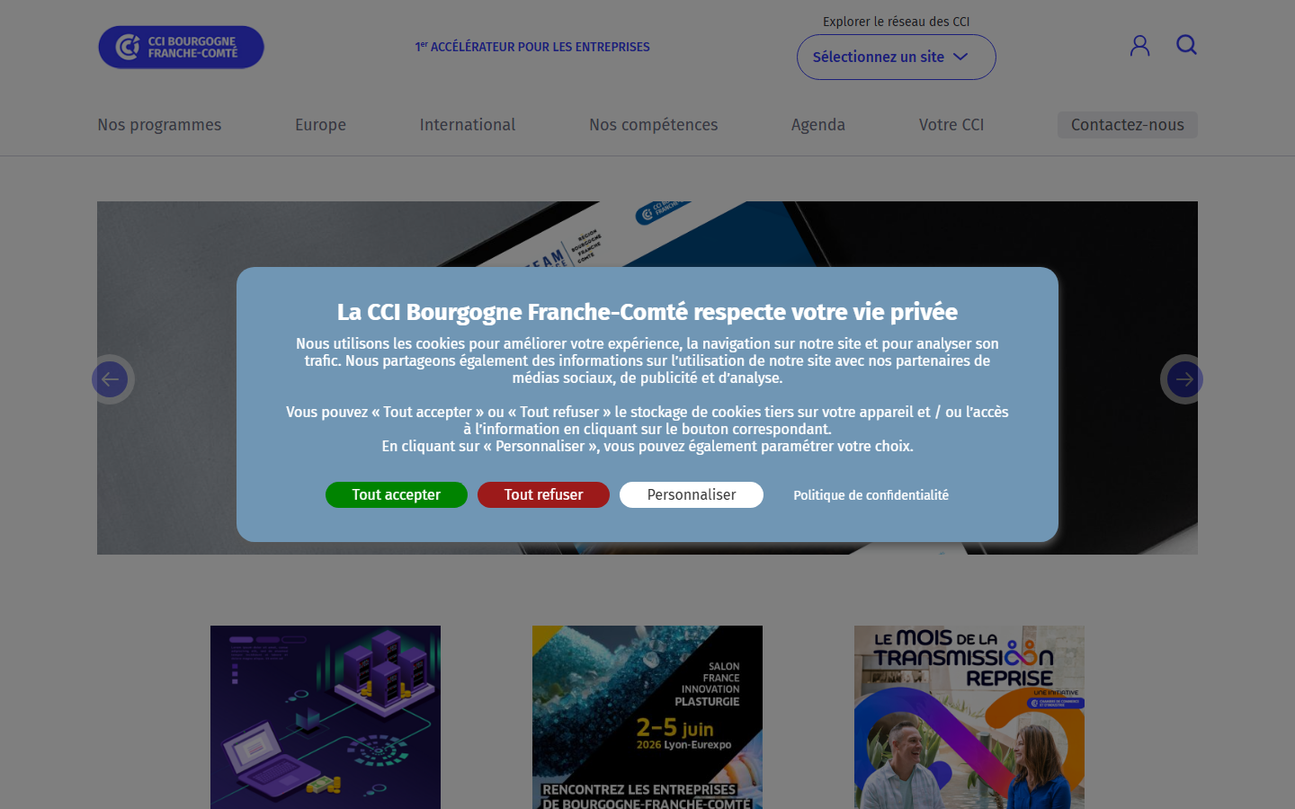 Aperçu du site de CCI BOURGOGNE FRANCHE-COMTE