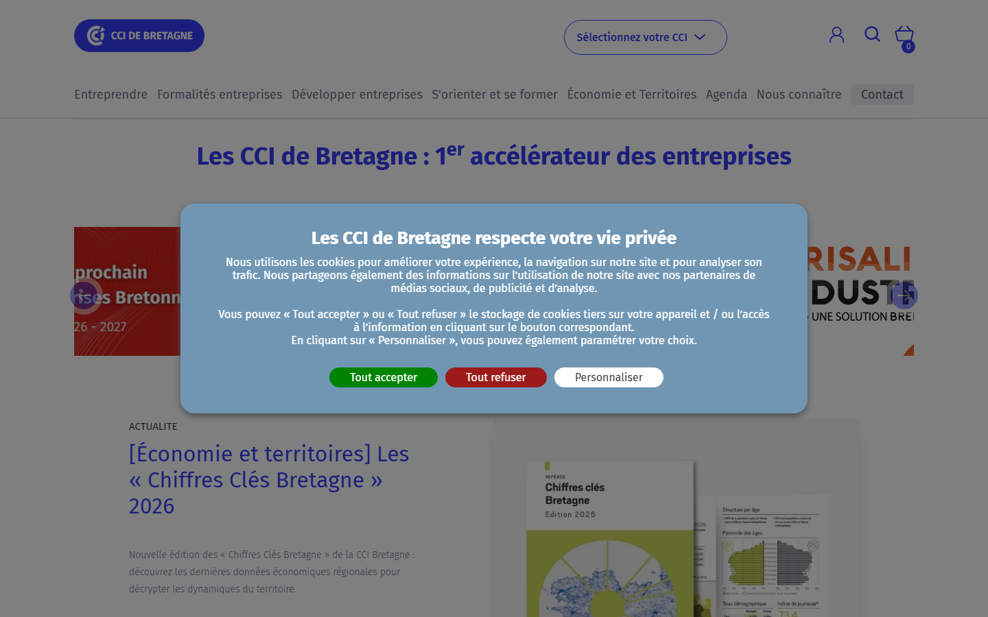 Aperçu du site de CHAMBRE COMMERCE ET INDUSTRIE MORBIHAN