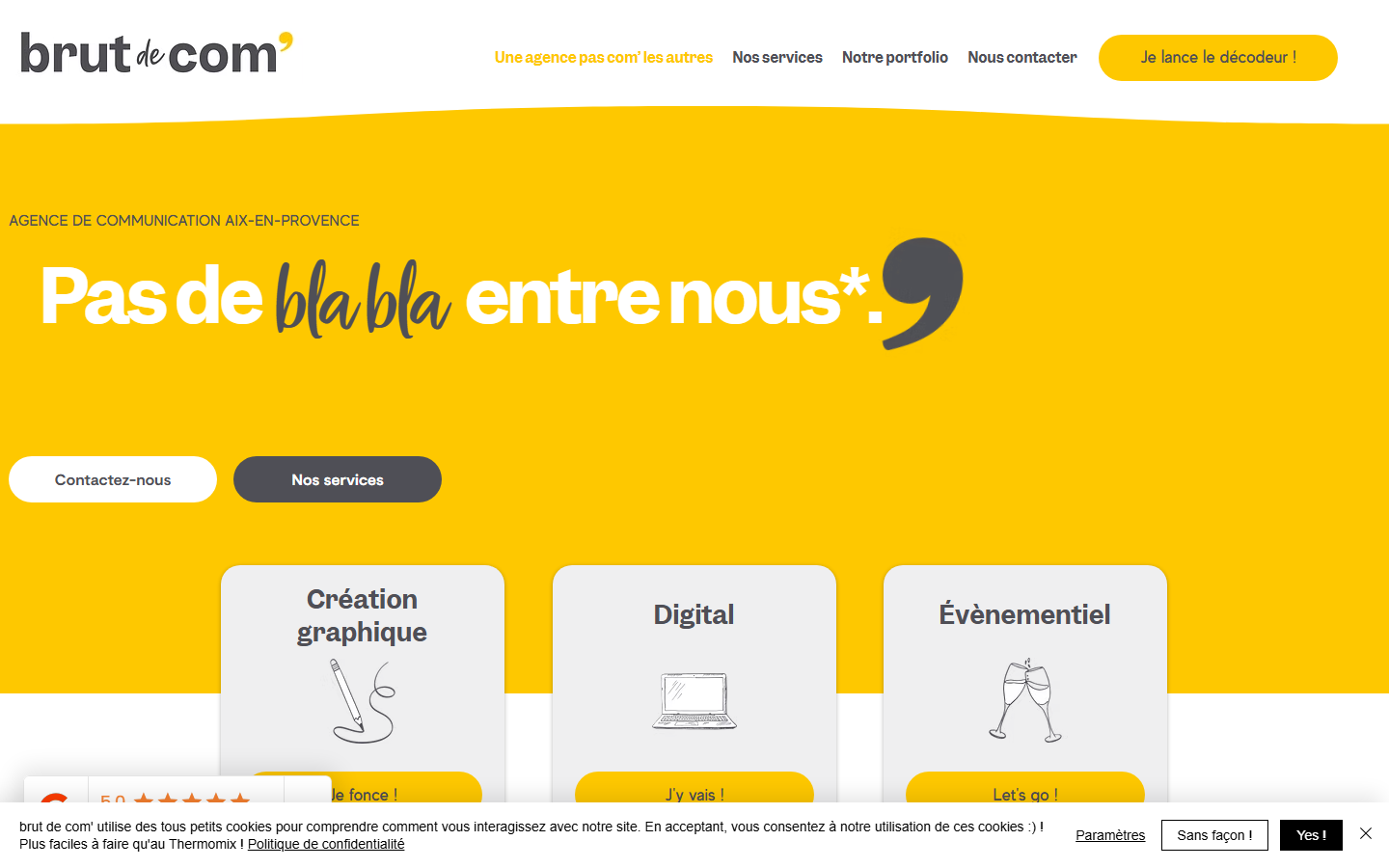 Aperçu du site de BRUT DE COM'