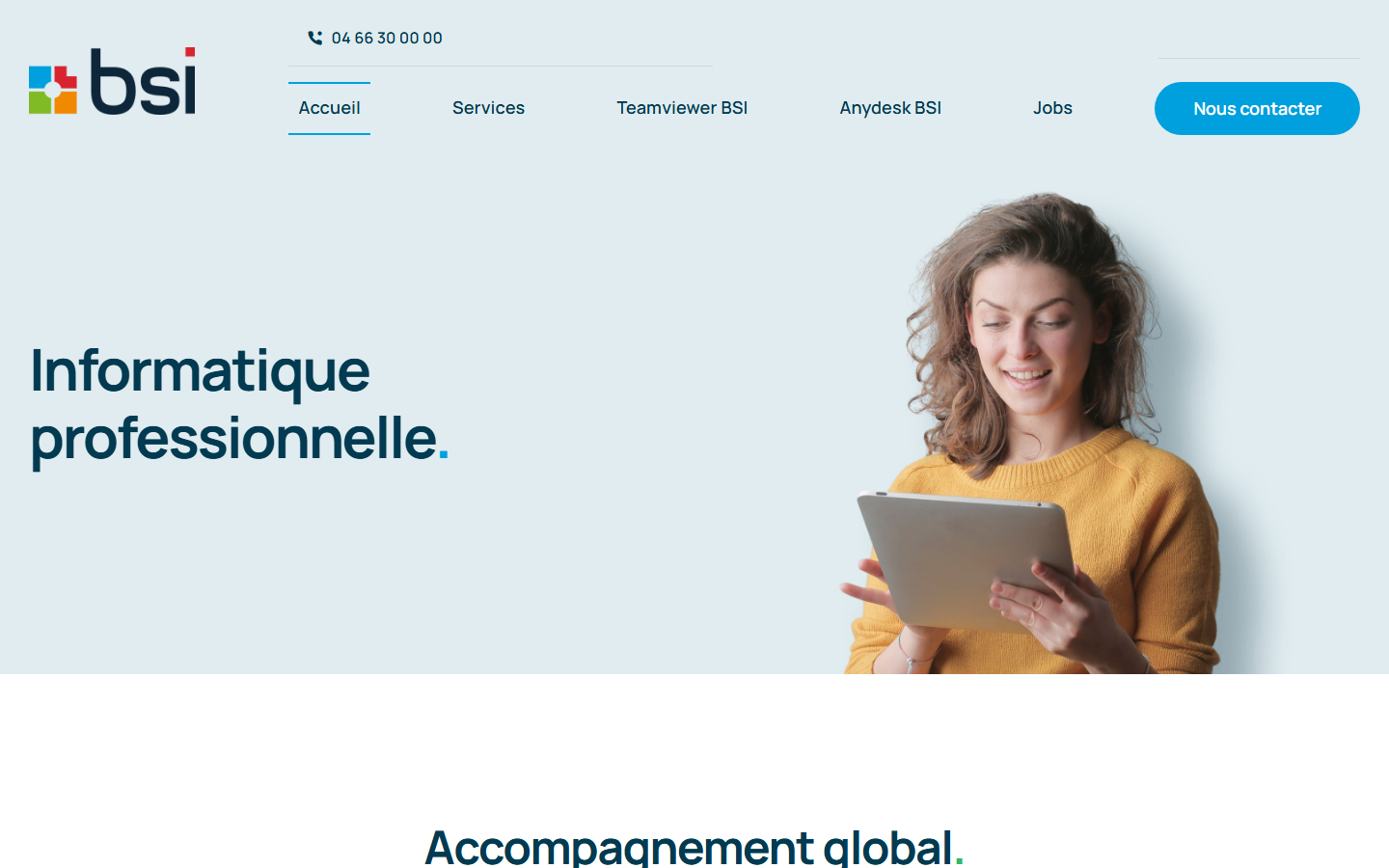 Aperçu du site de Bsi