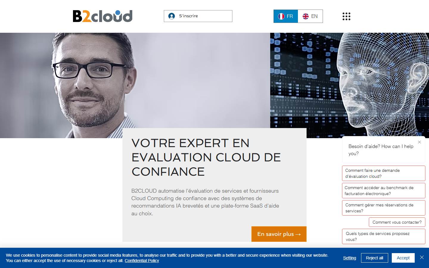 Aperçu du site de B2CLOUD