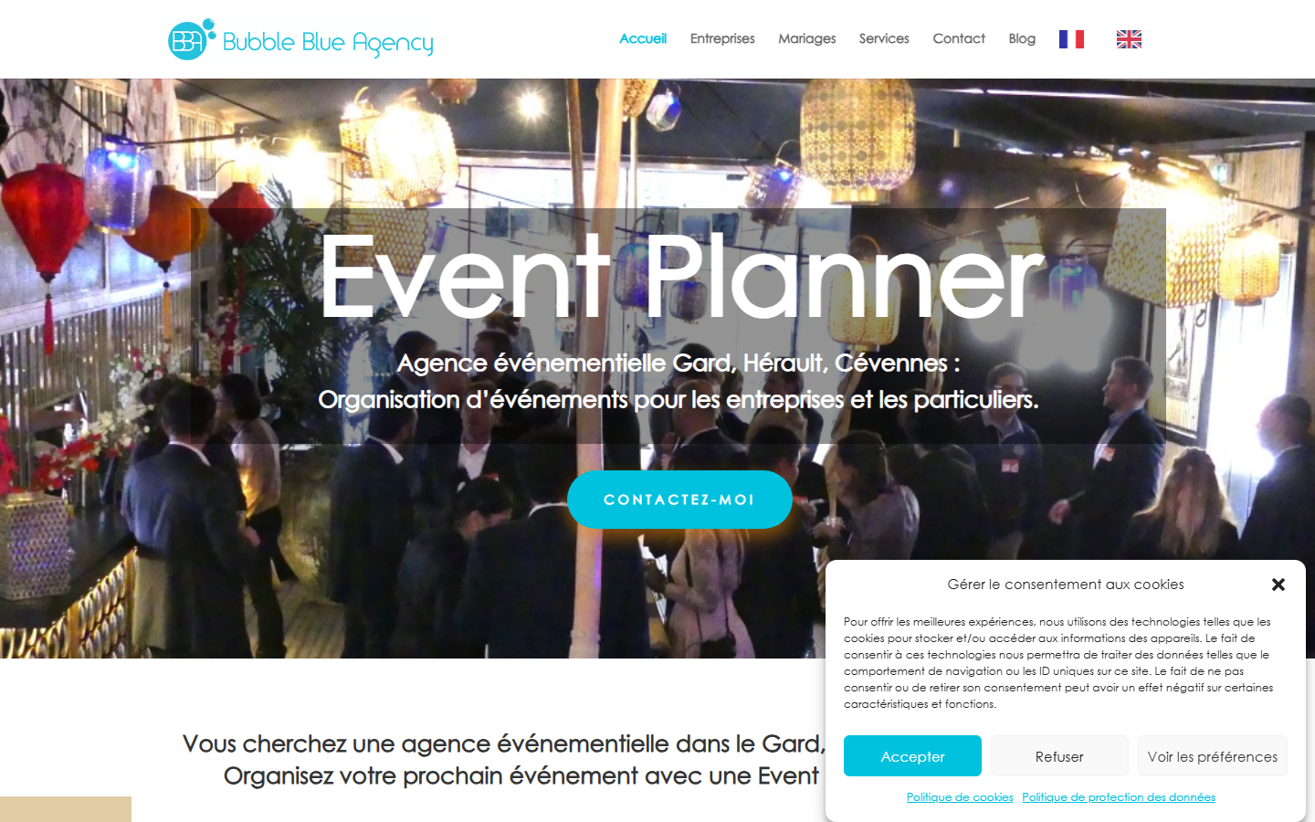 Aperçu du site de BUBBLE BLUE AGENCY