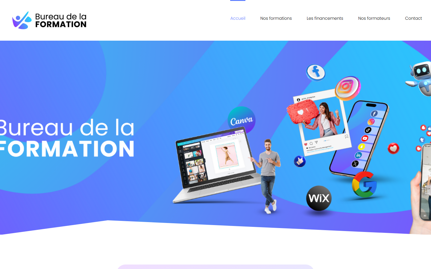 Aperçu du site de Bureau de la Formation