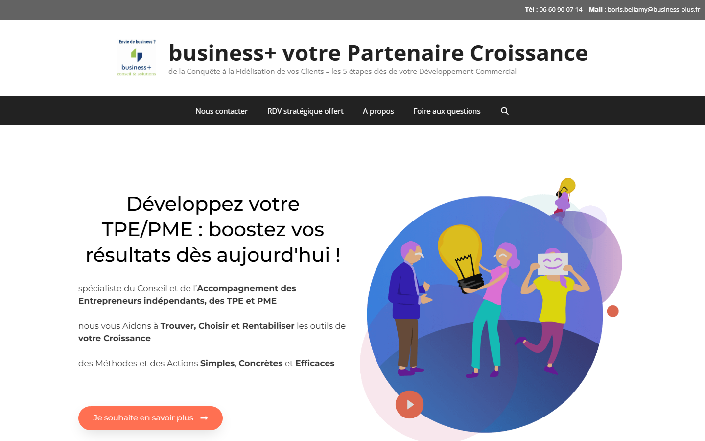 Aperçu du site de business+