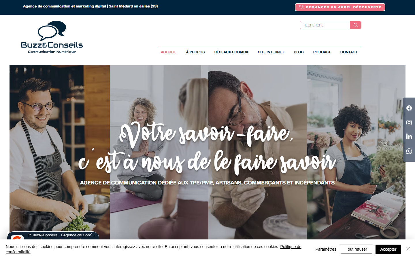 Aperçu du site de Buzz&Conseils