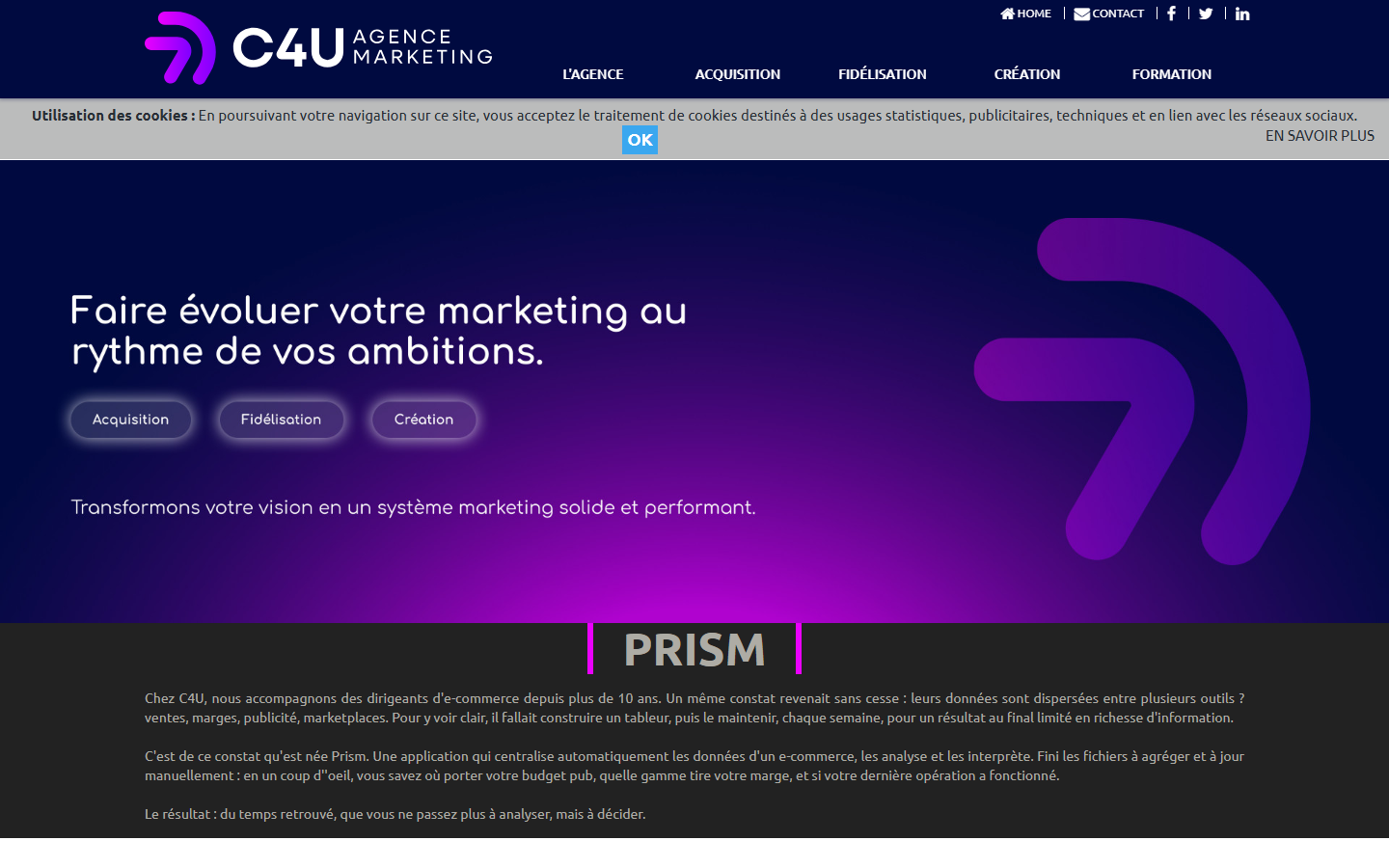 Aperçu du site de C4U
