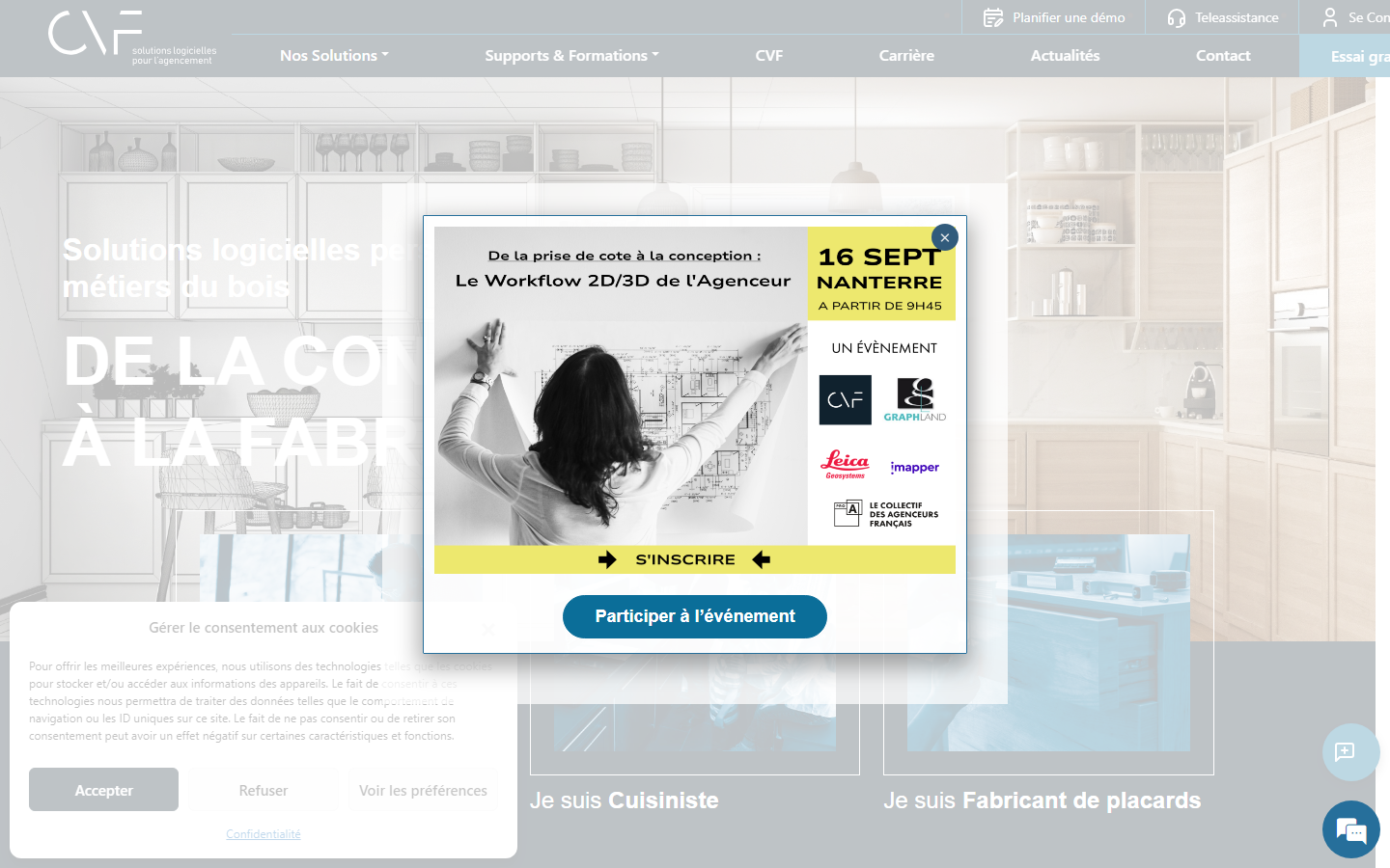 Aperçu du site de CVF - Cabinet Vision France