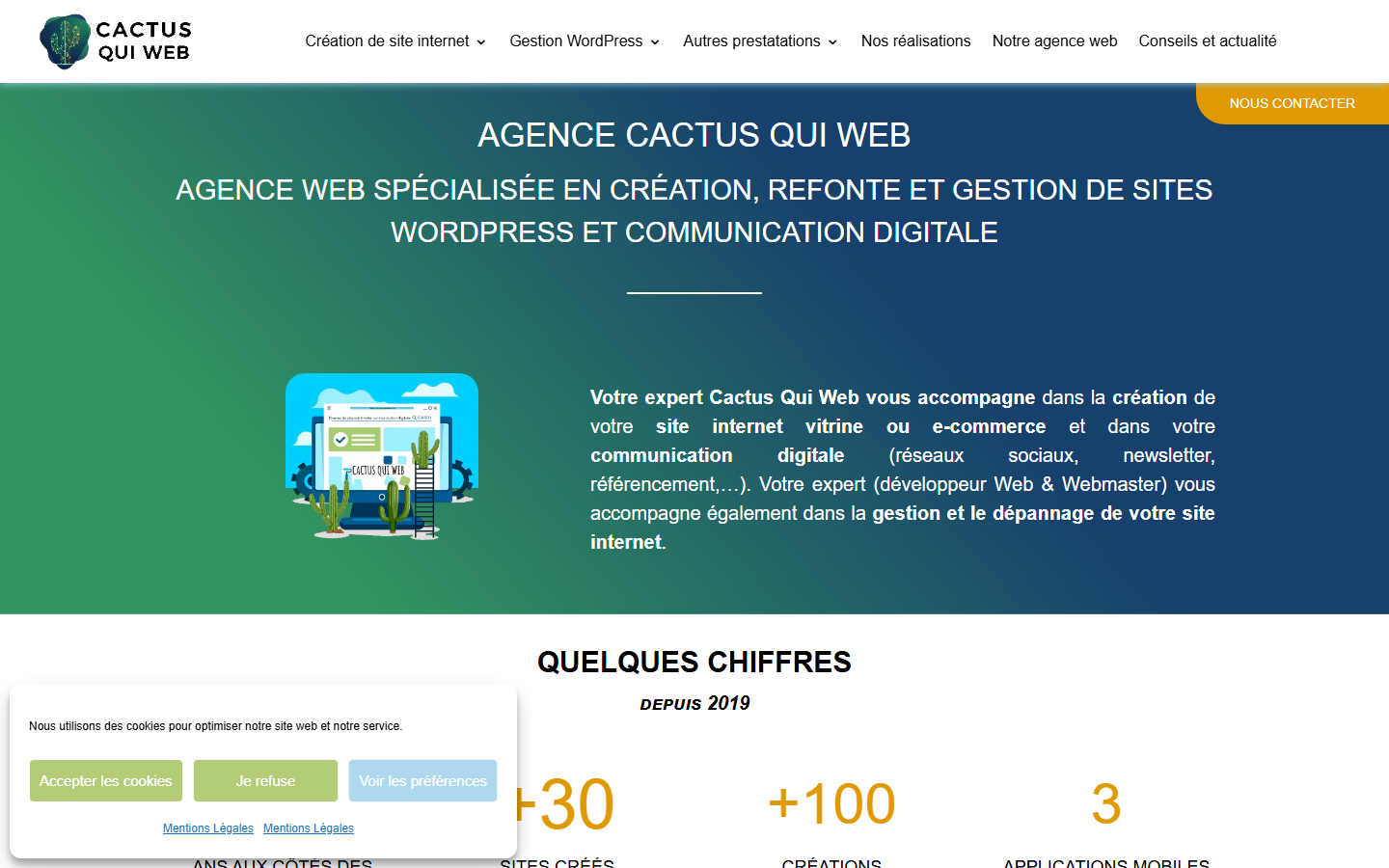 Aperçu du site de Cactus Qui Web