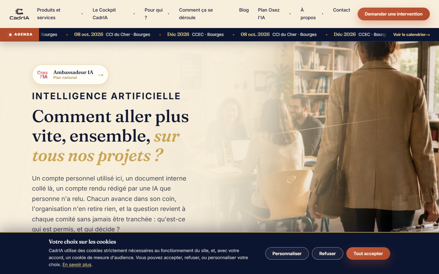Aperçu du site de CadrIA