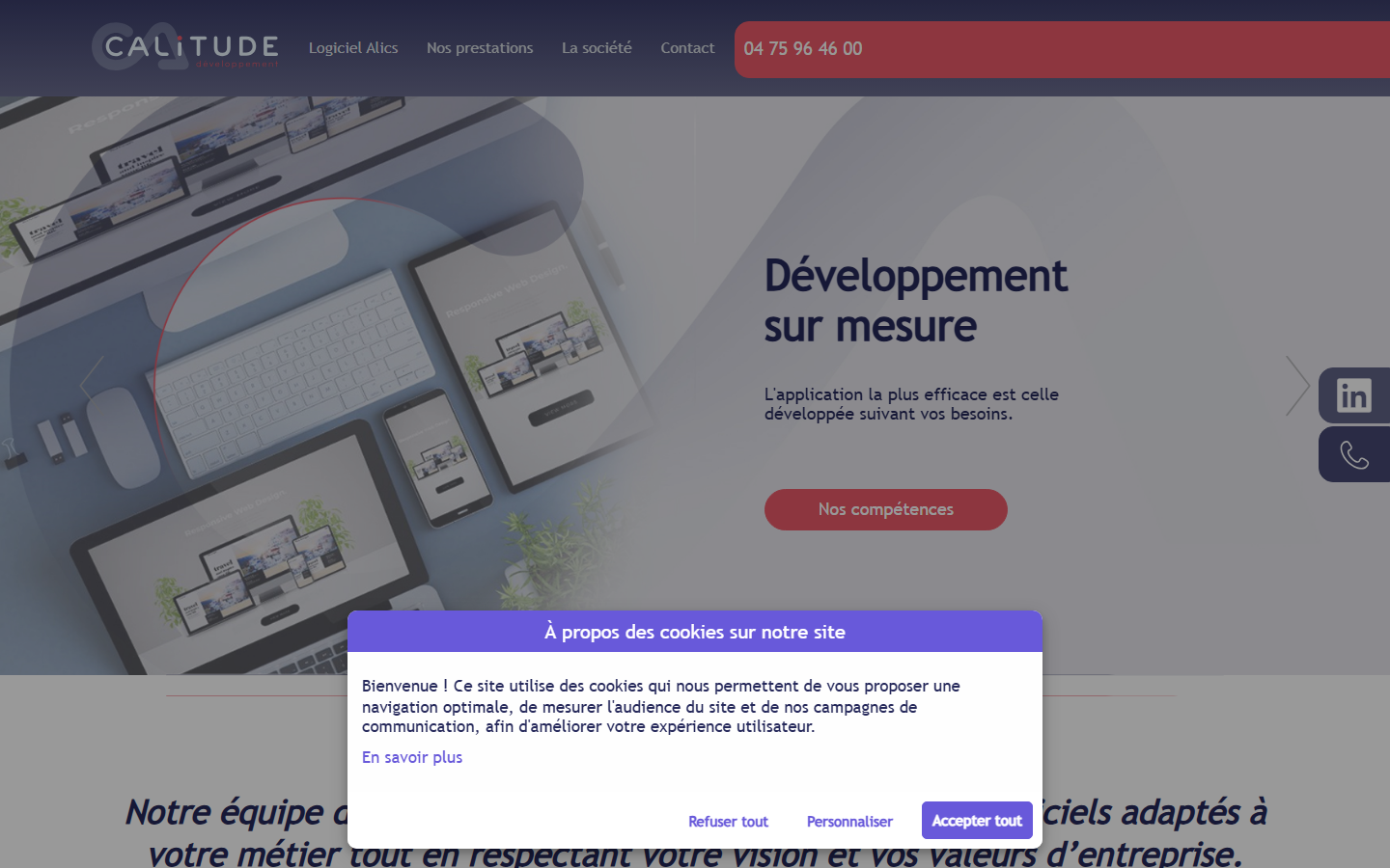 Aperçu du site de CALITUDE DEVELOPPEMENT