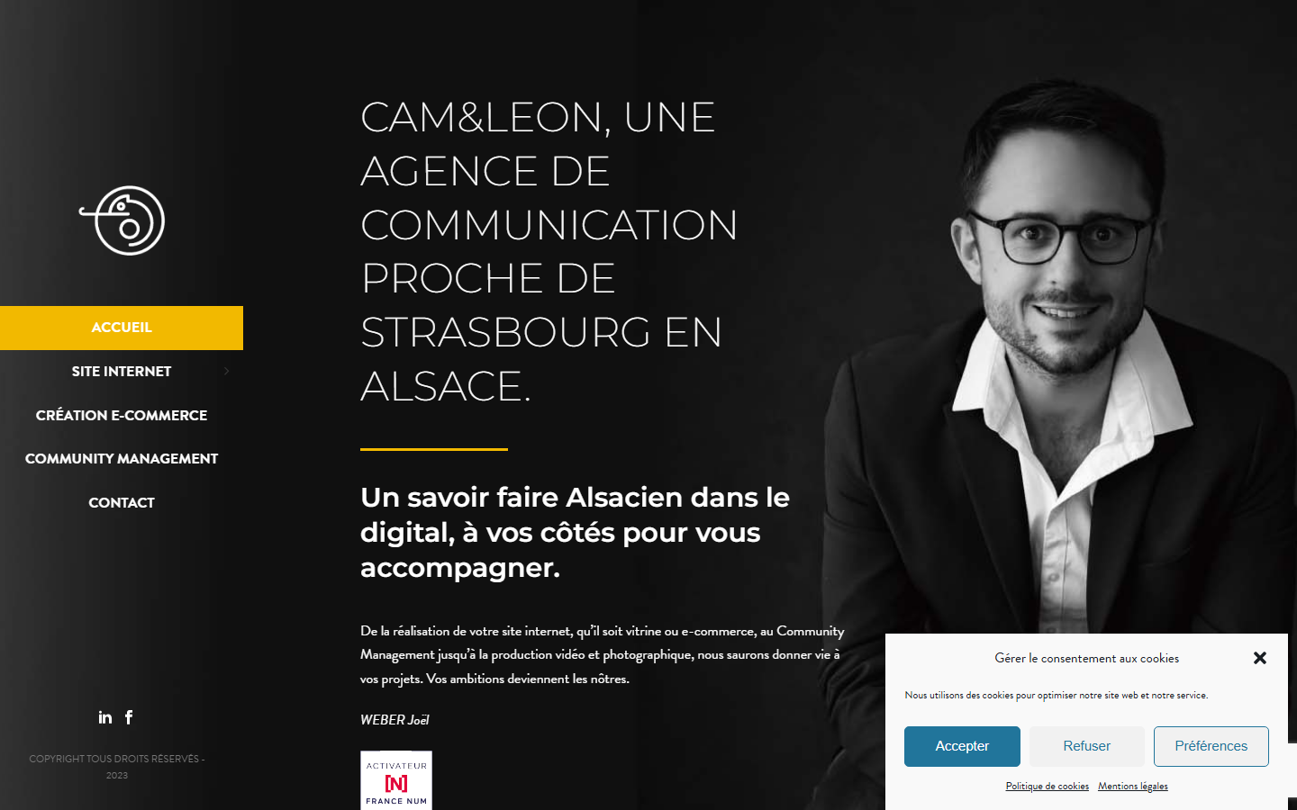 Aperçu du site de CAM&LEON