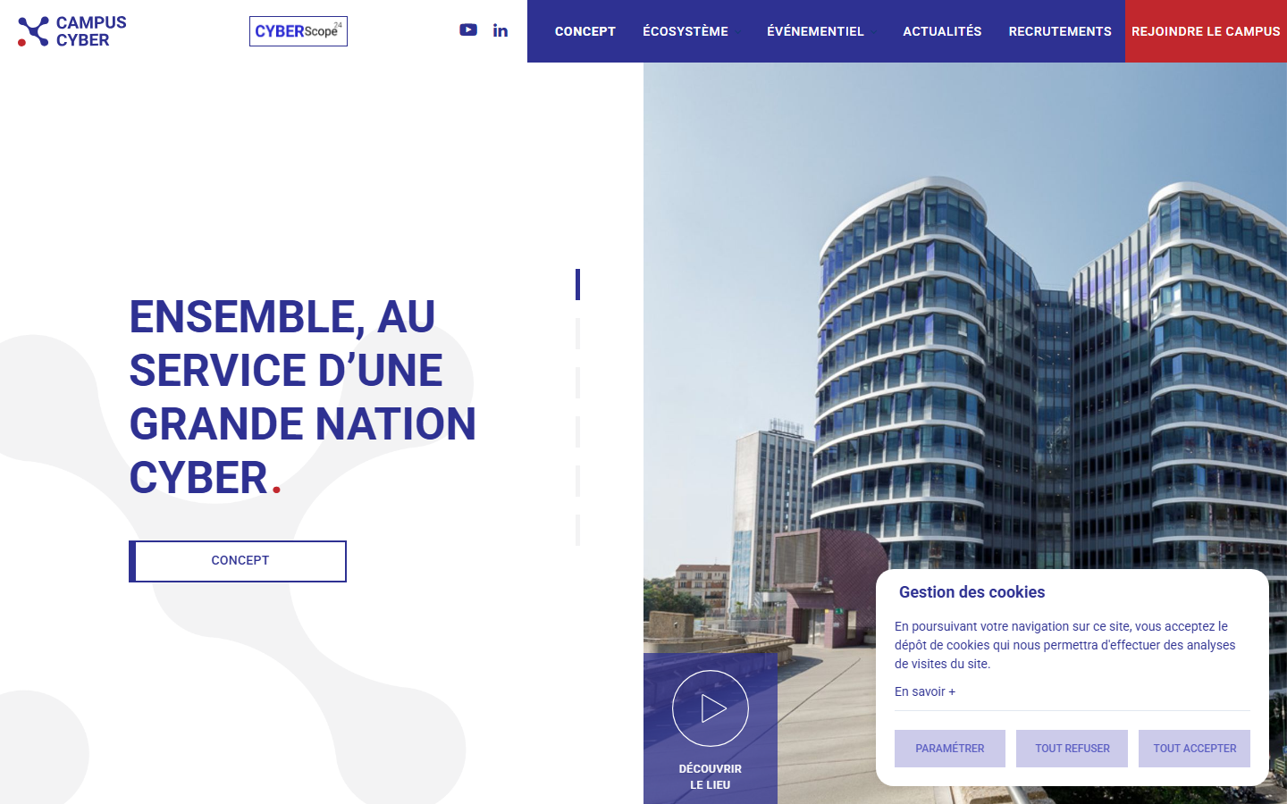 Aperçu du site de CAMPUS CYBER