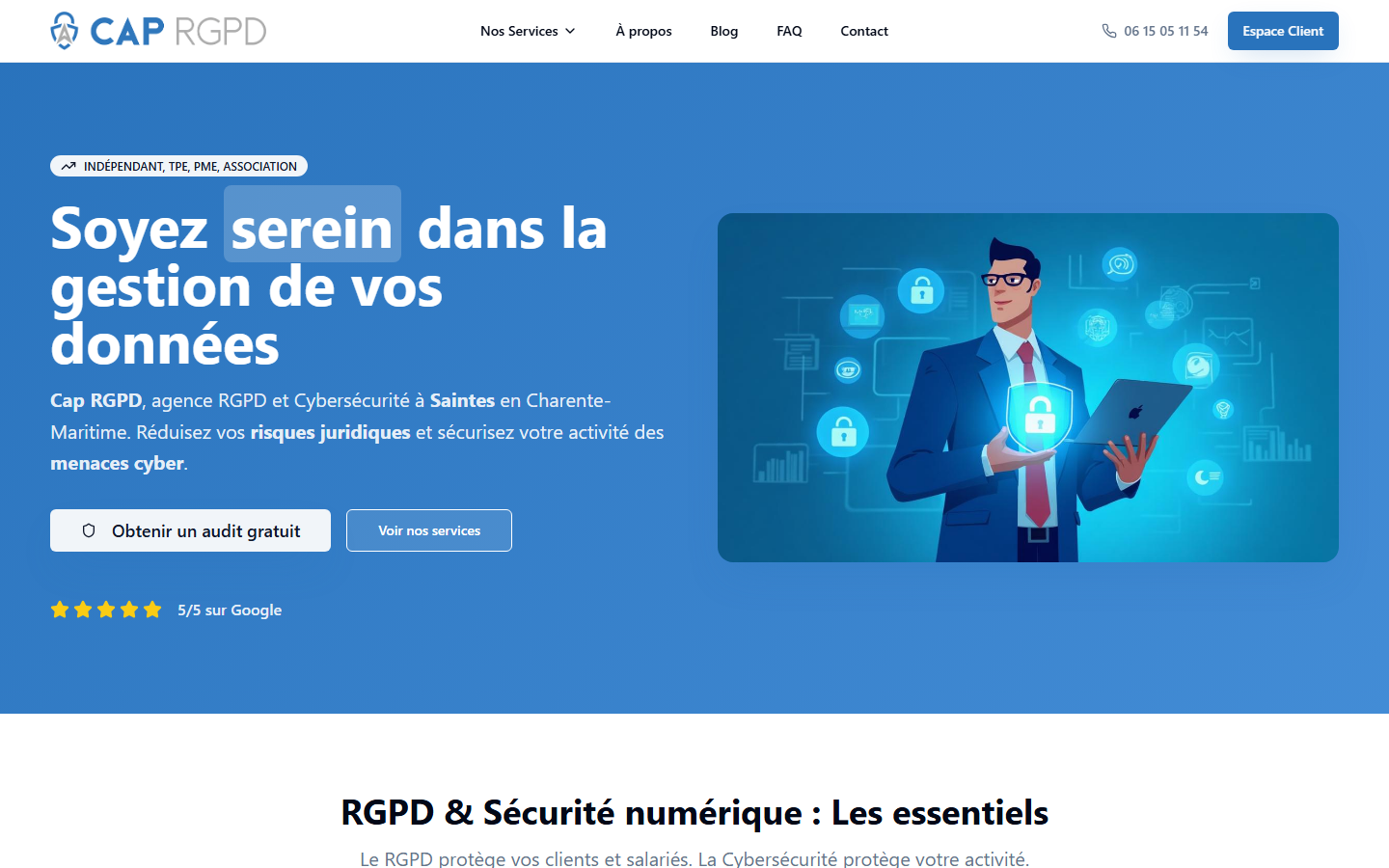 Aperçu du site de Cap RGPD