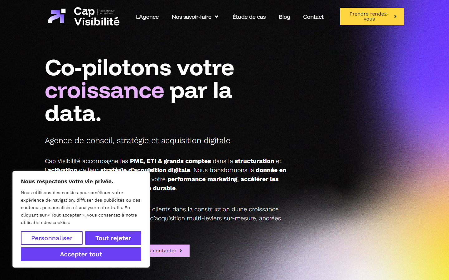 Aperçu du site de CAP VISIBILITE