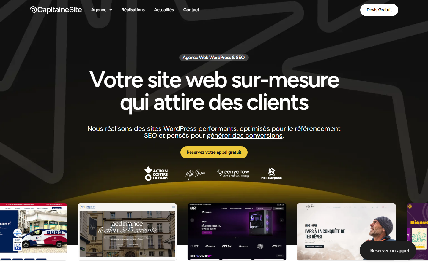 Aperçu du site de Capitaine Site