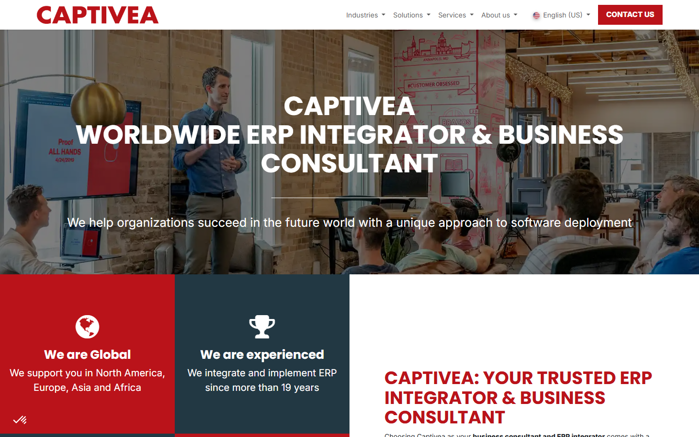 Aperçu du site de CAPTIVEA