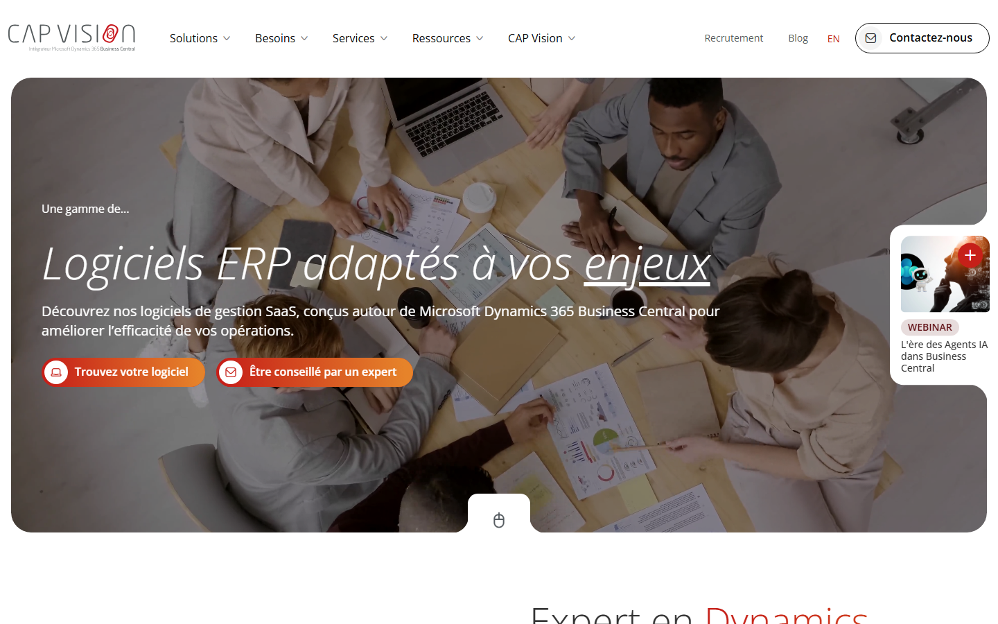 Aperçu du site de CAP VISION