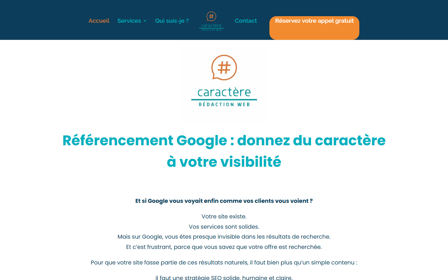 Aperçu du site de Caractère rédaction web - Delphine Bataille