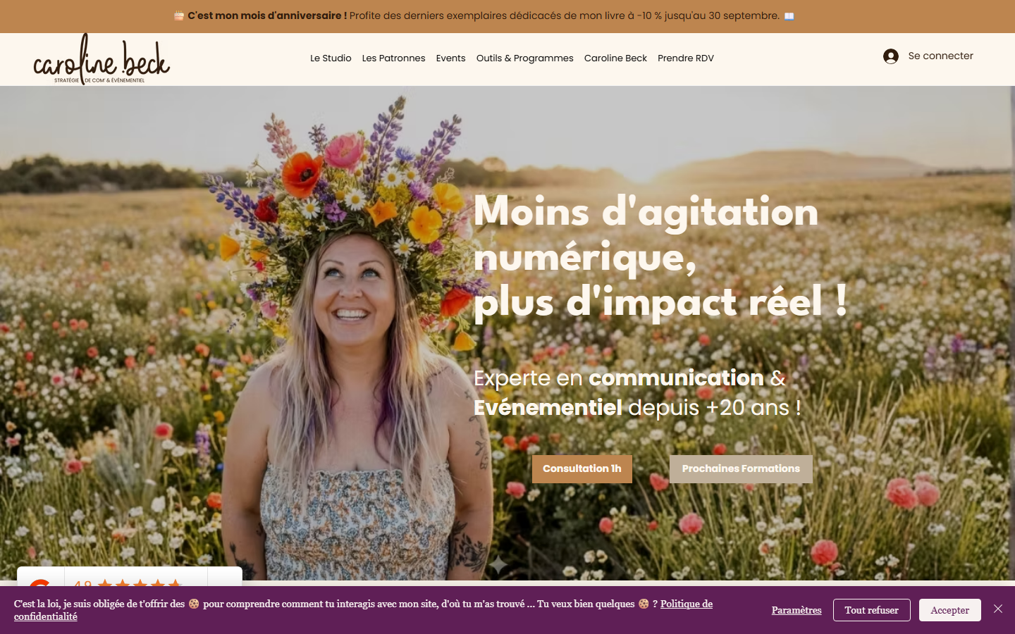 Aperçu du site de CAROLINE BECK - COMMUNICATION