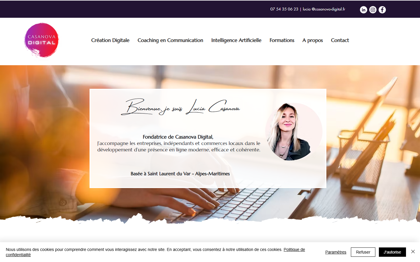 Aperçu du site de Lucia Casanova Digital Consulting
