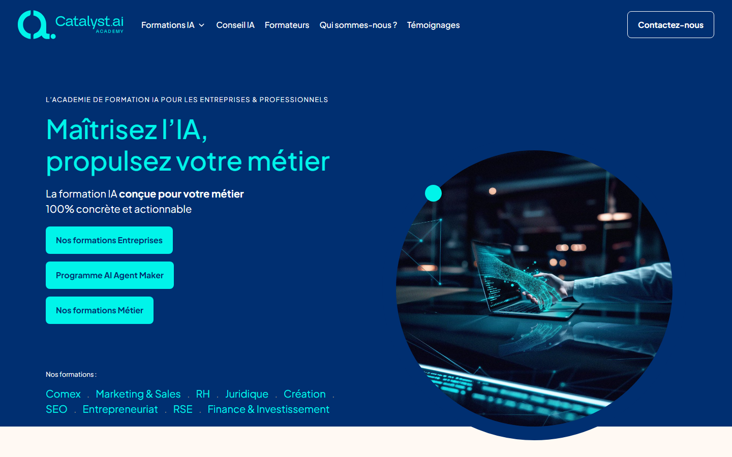 Aperçu du site de Catalyst AI Academy
