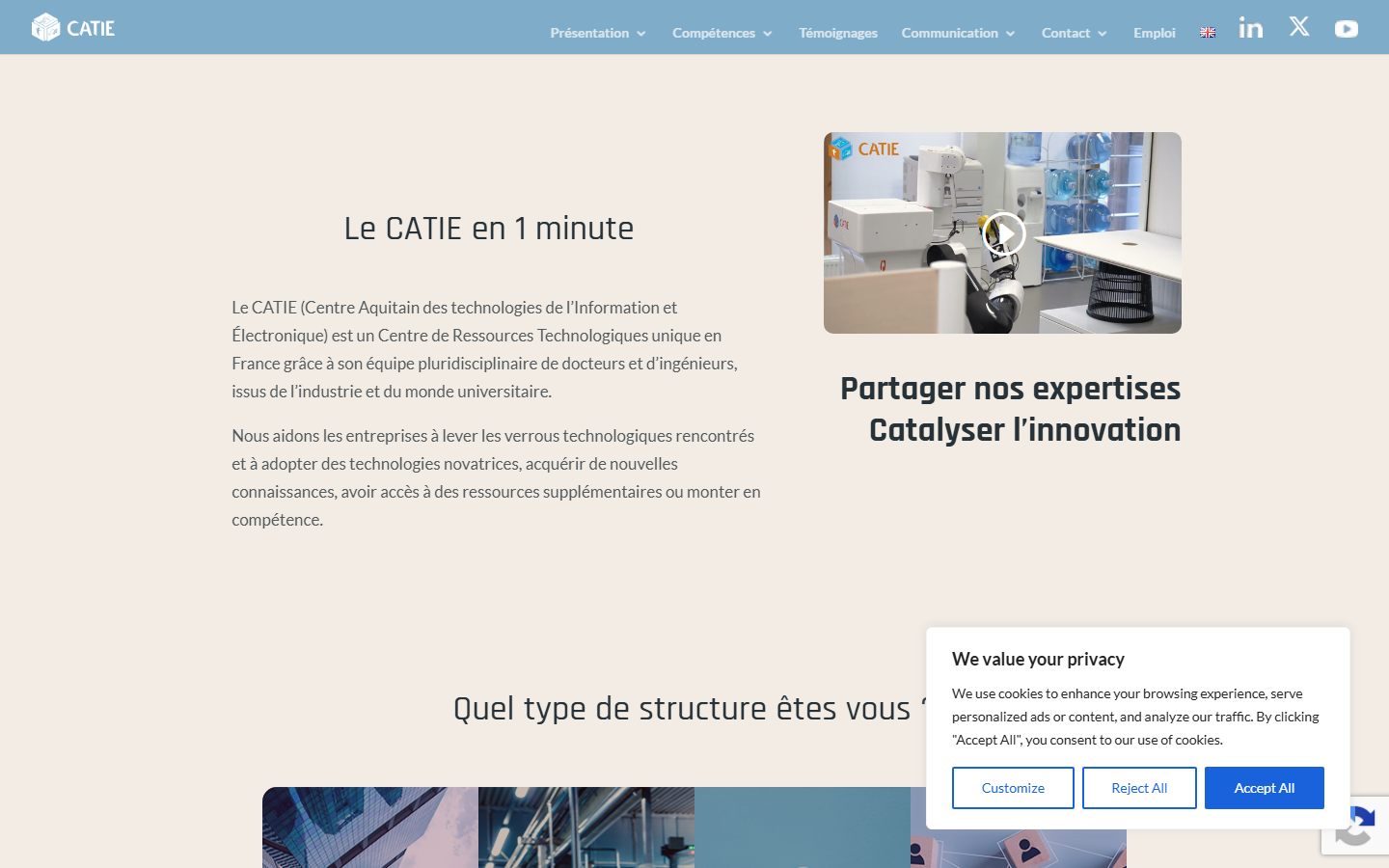 Aperçu du site de CATIE