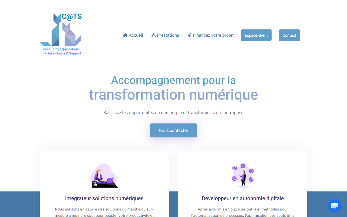 Aperçu du site de Cats Informatique