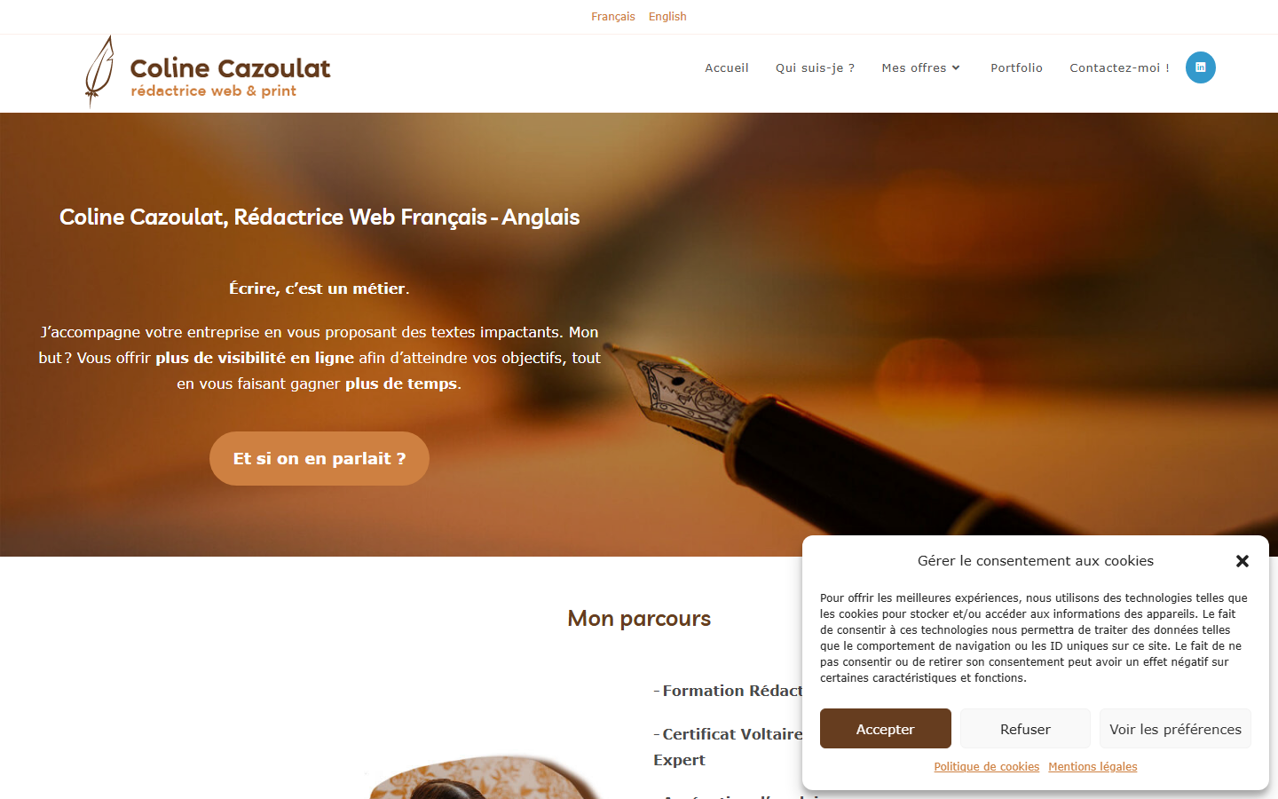 Aperçu du site de CAZOULAT REDACTION WEB
