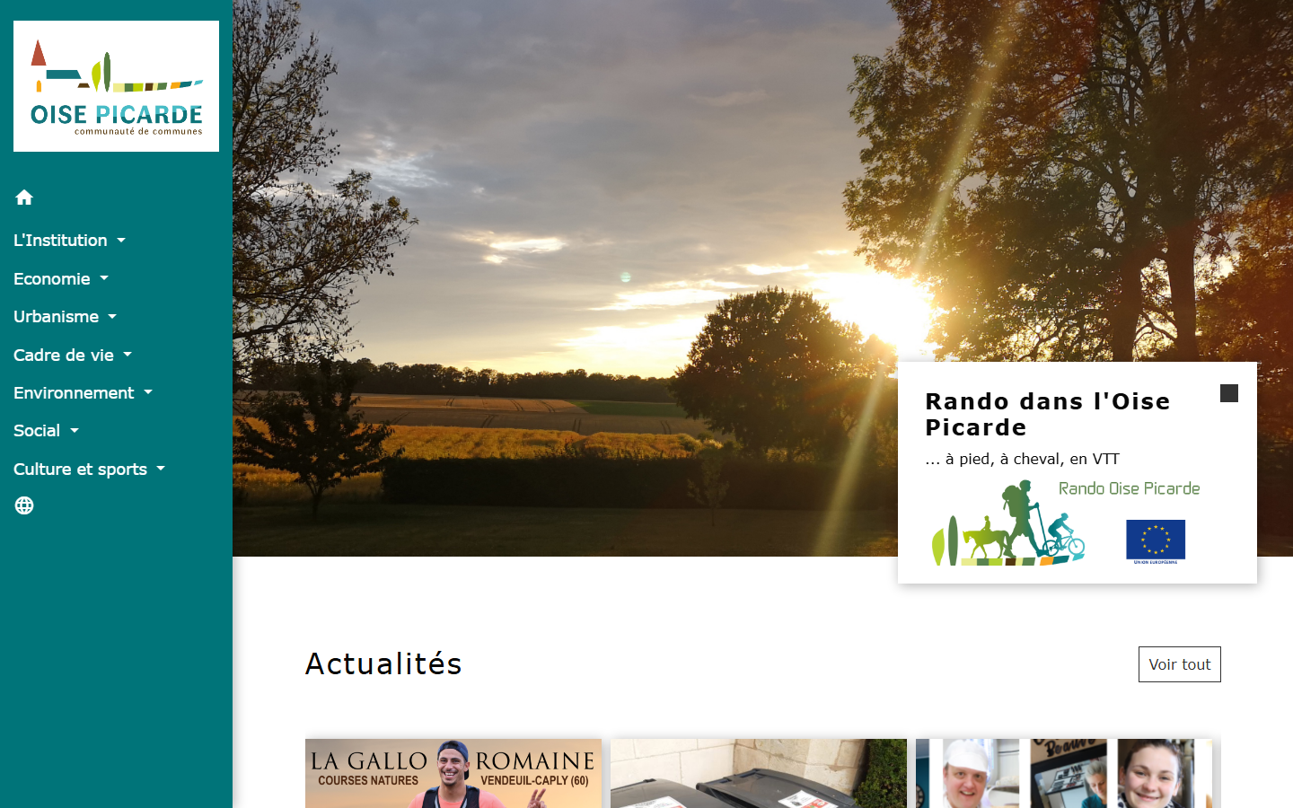 Aperçu du site de Communauté de communes de l'Oise Picarde