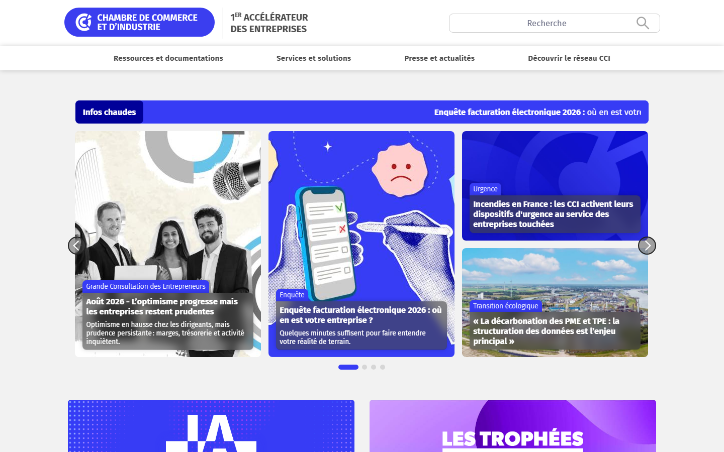 Aperçu du site de CCI Eure-et-Loir