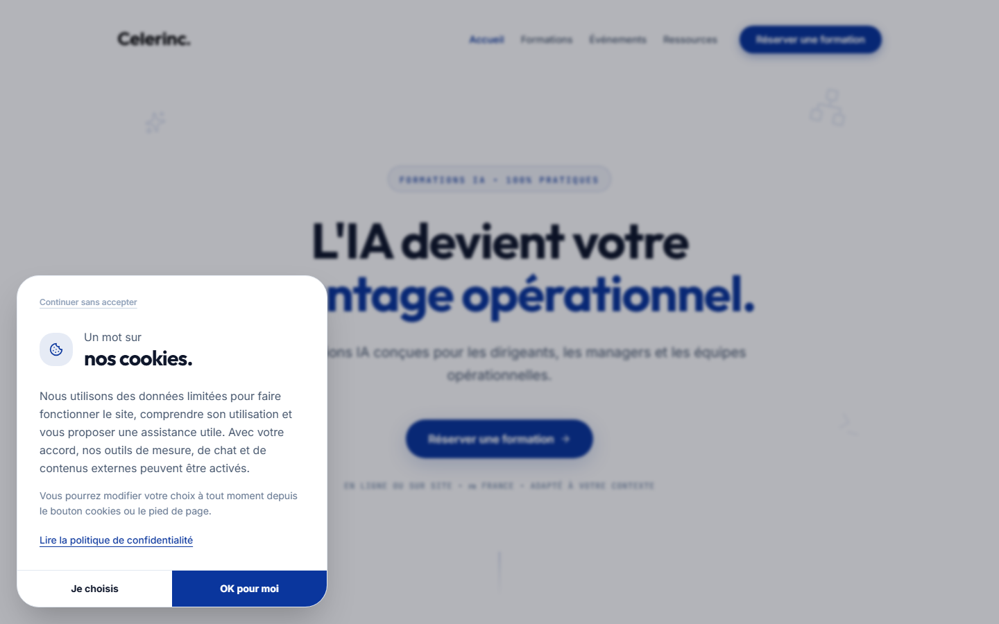 Aperçu du site de CELERINC
