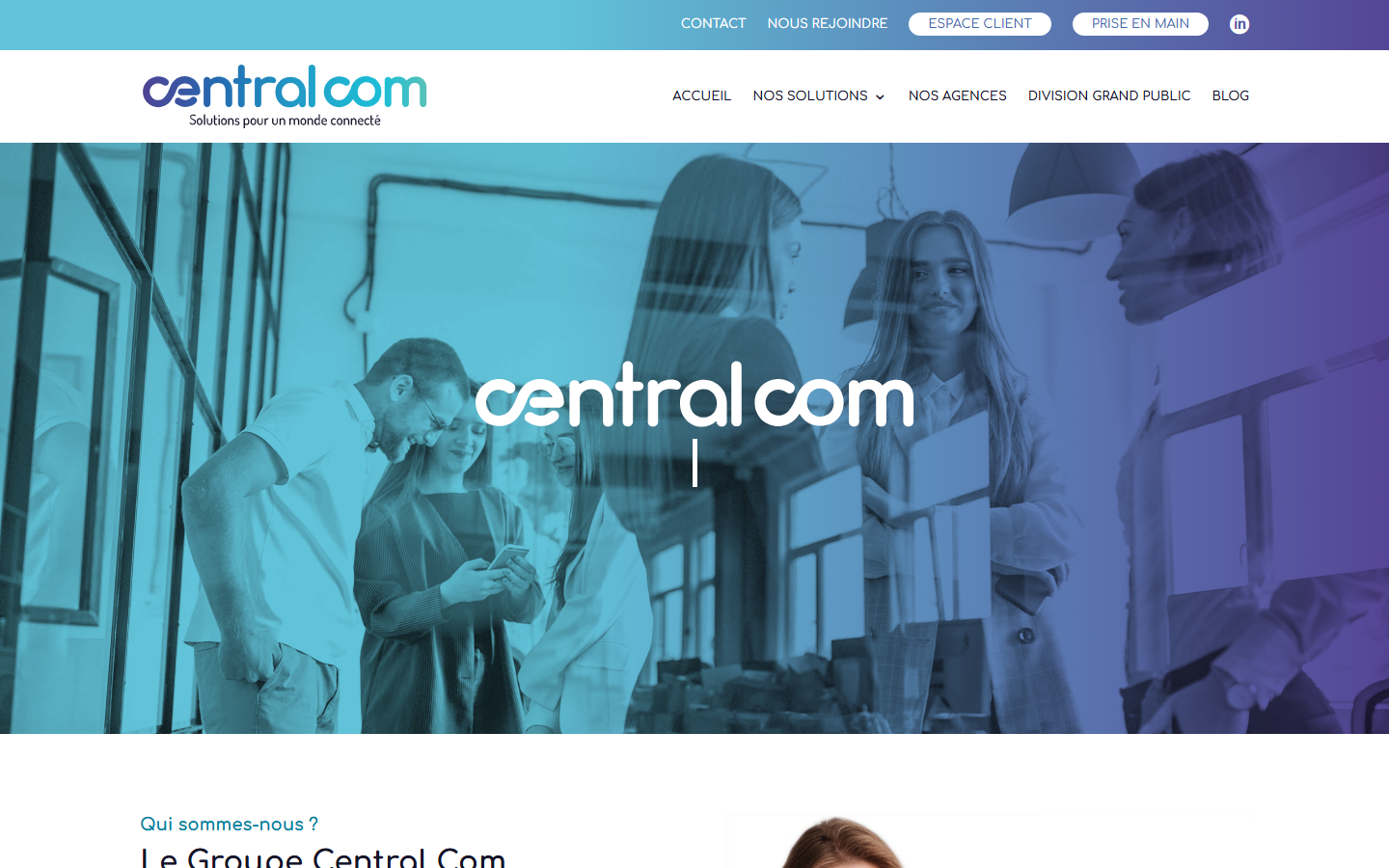 Aperçu du site de Central Com