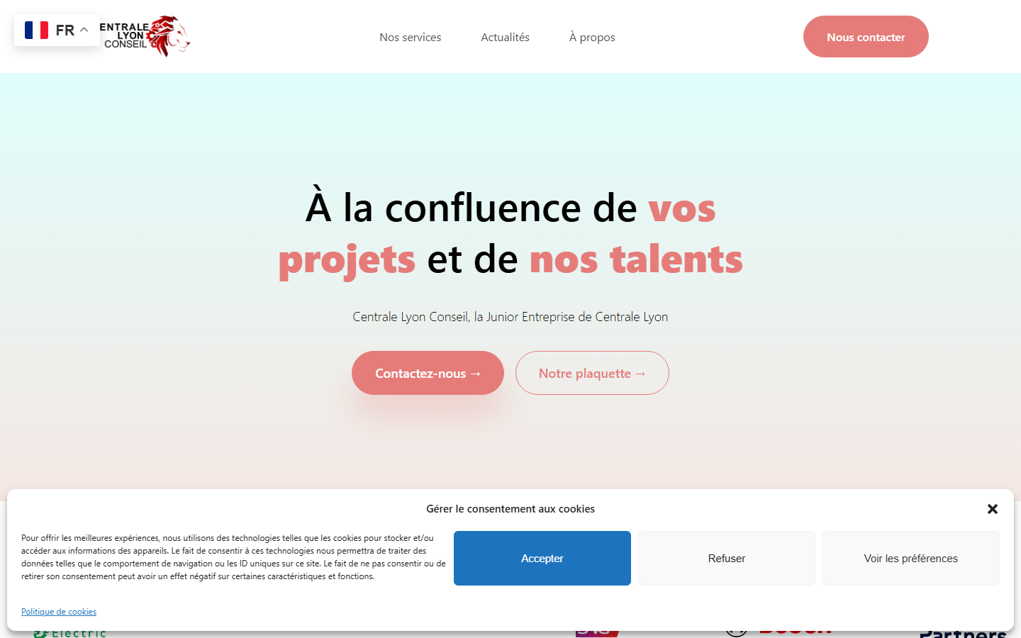 Aperçu du site de Centrale Lyon Conseil