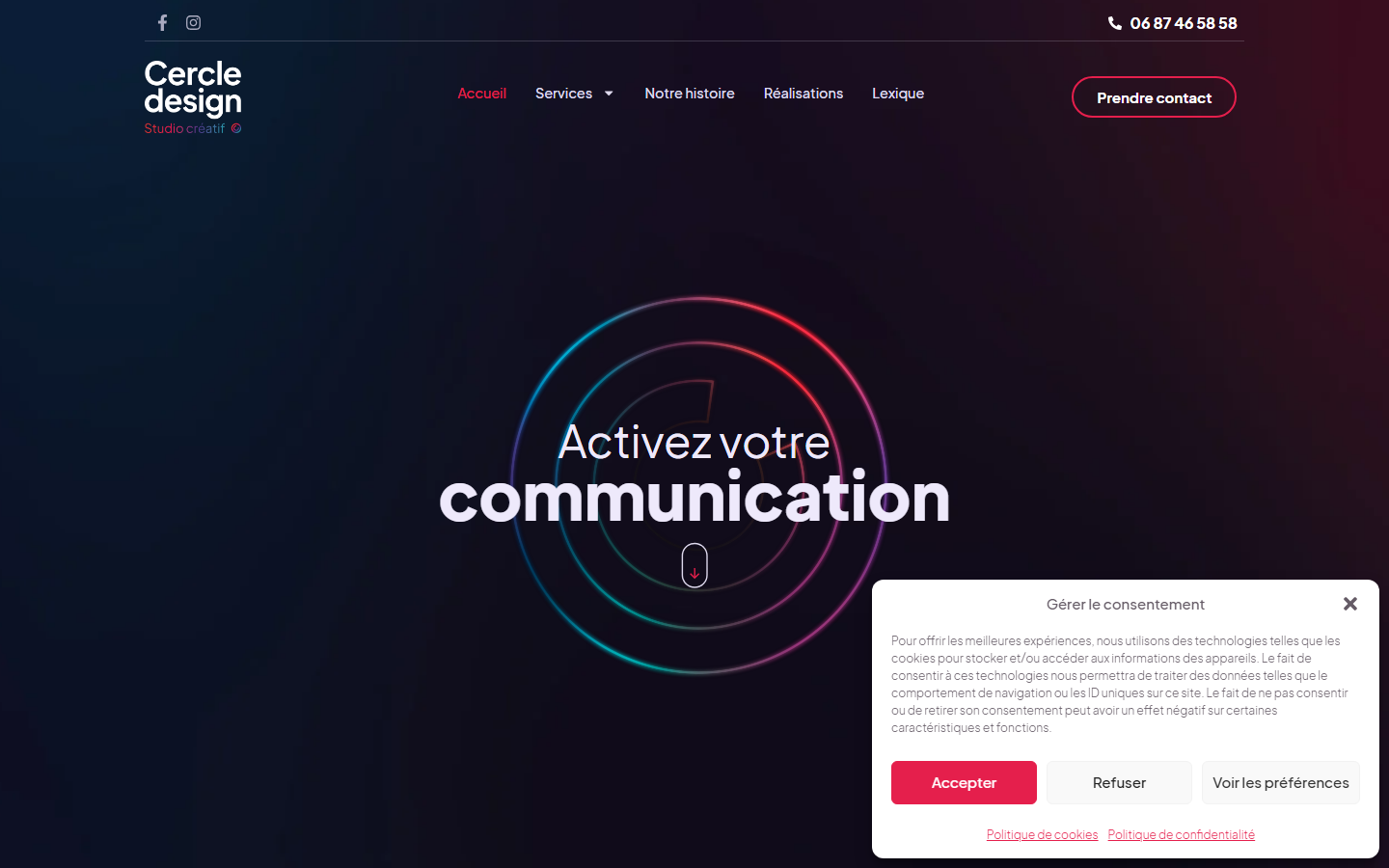 Aperçu du site de Cercledesign - Studio créatif