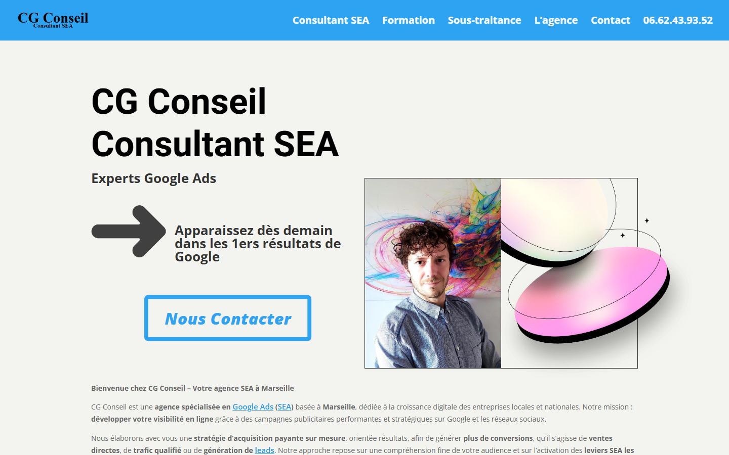 Aperçu du site de CG Conseil