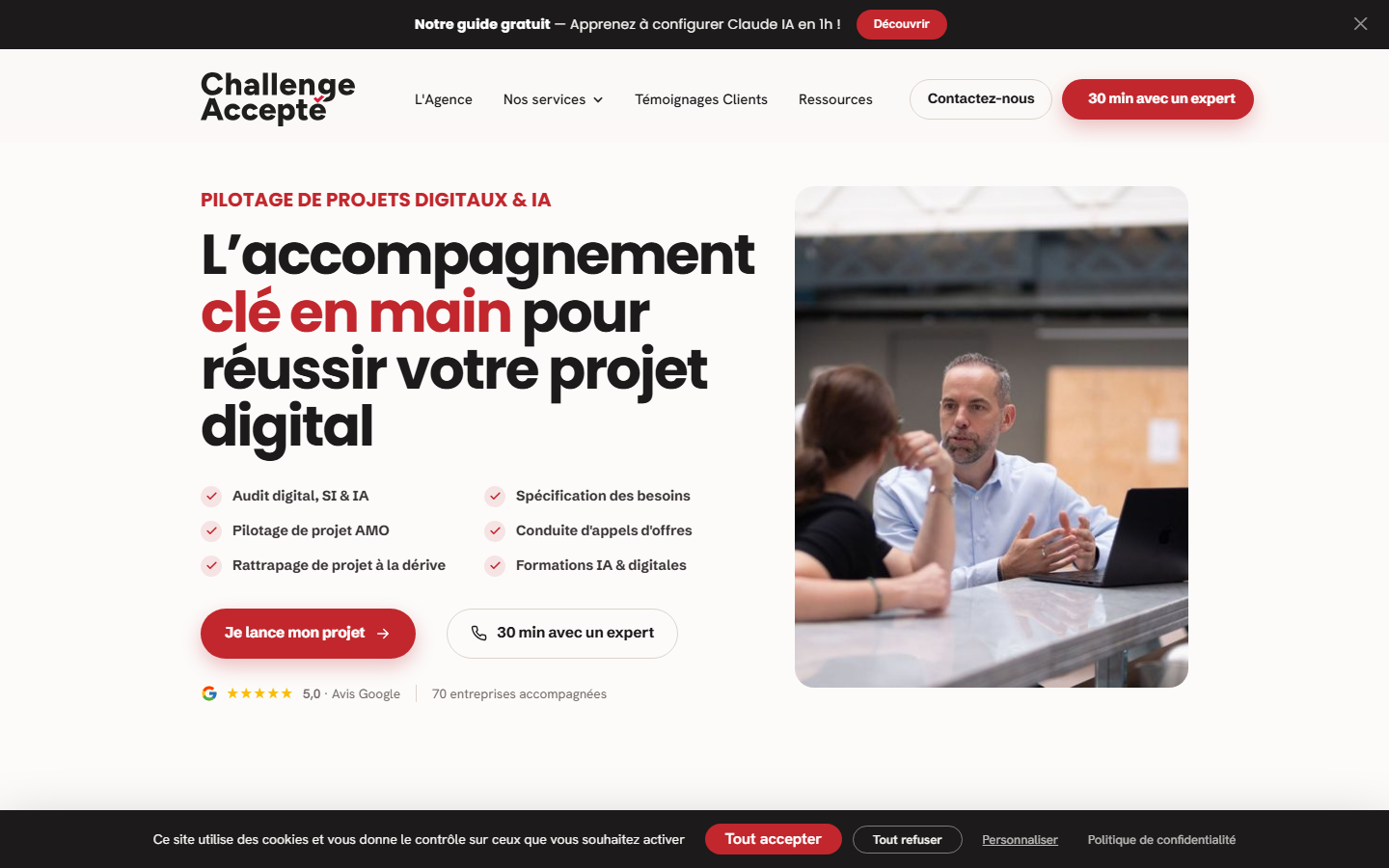 Aperçu du site de CHALLENGE ACCEPTE