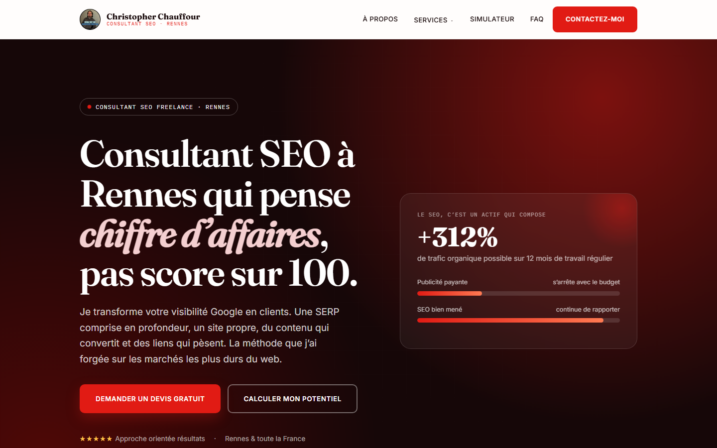 Aperçu du site de Christopher Chauffour