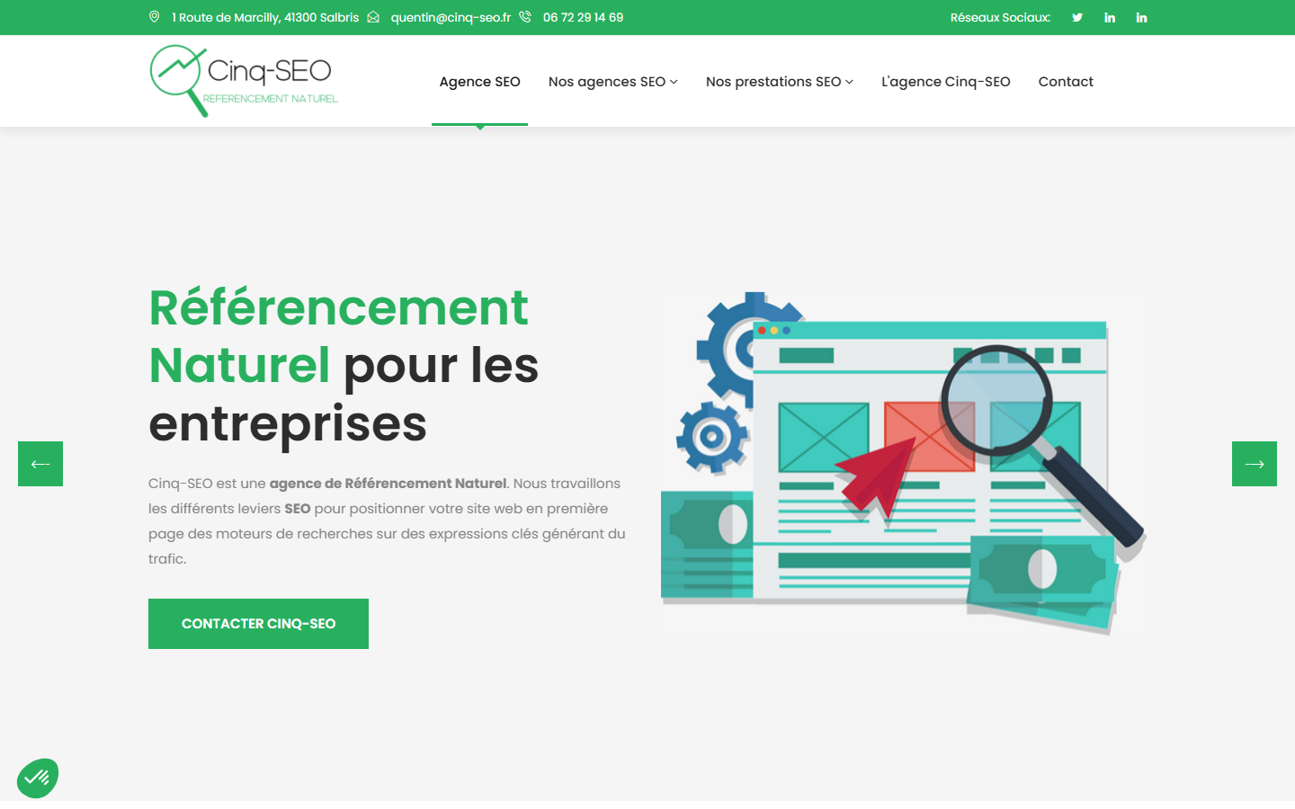 Aperçu du site de CINQ SEO