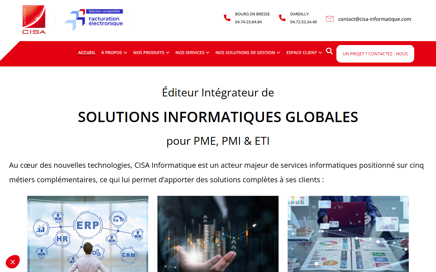 Aperçu du site de CISA INFORMATIQUE