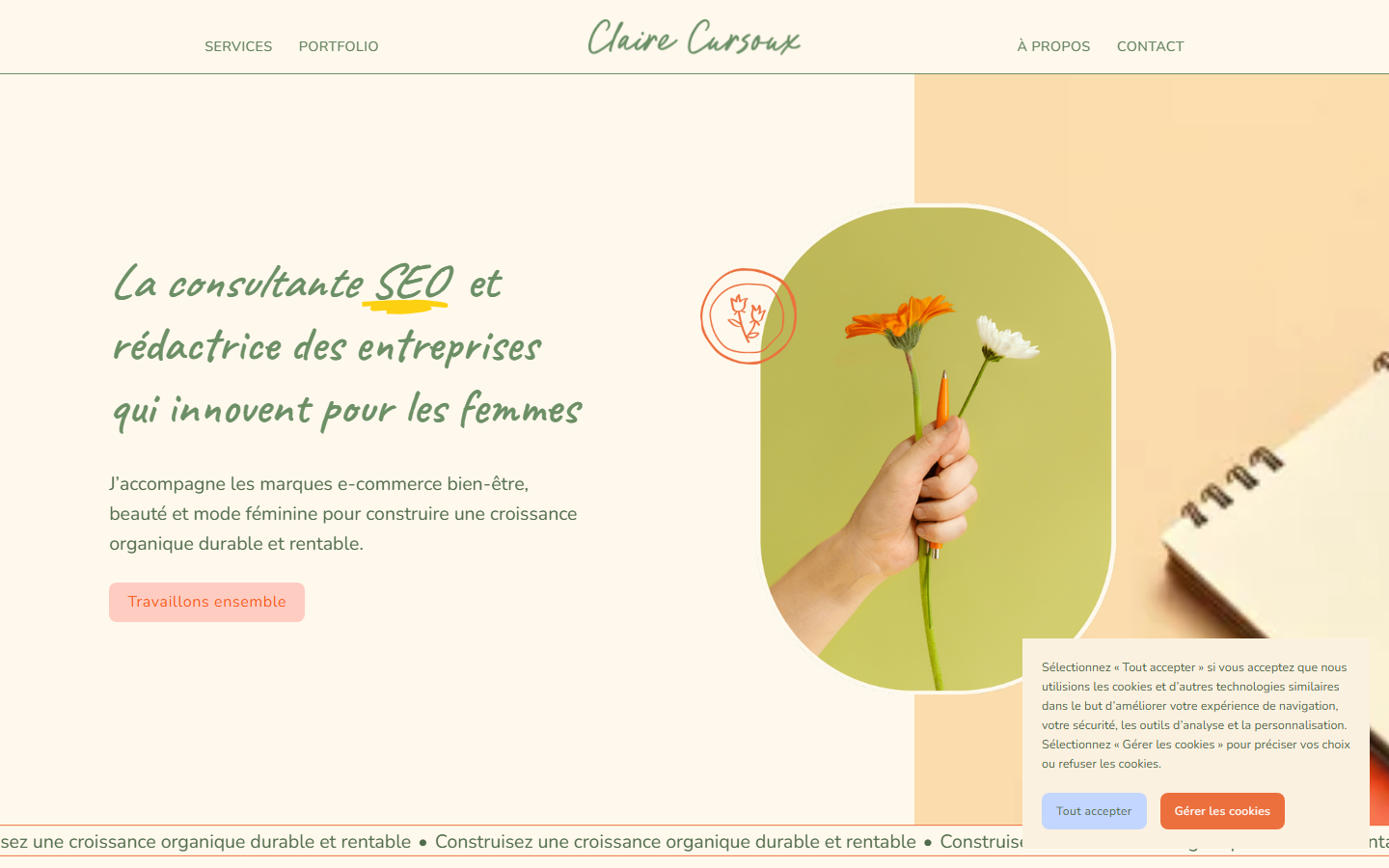 Aperçu du site de Claire Cursoux