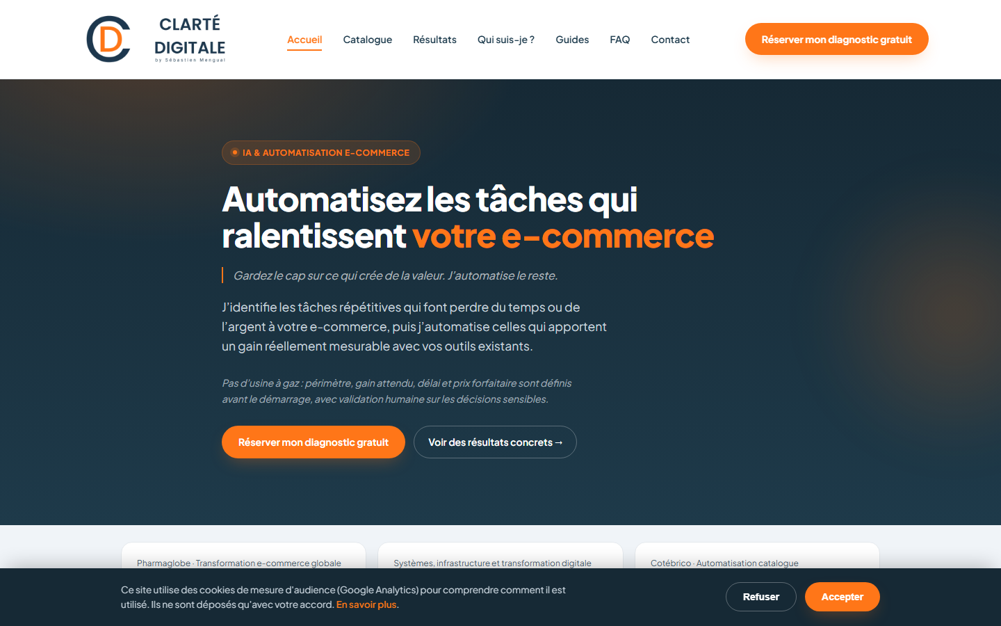 Aperçu du site de Sébastien Mengual